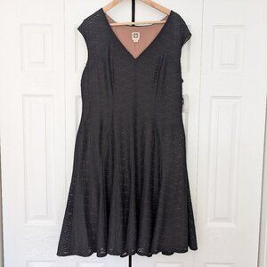 Plus Size Black Cocktail Semi-Formal Dress - Anne Klein Sz 16 NWT